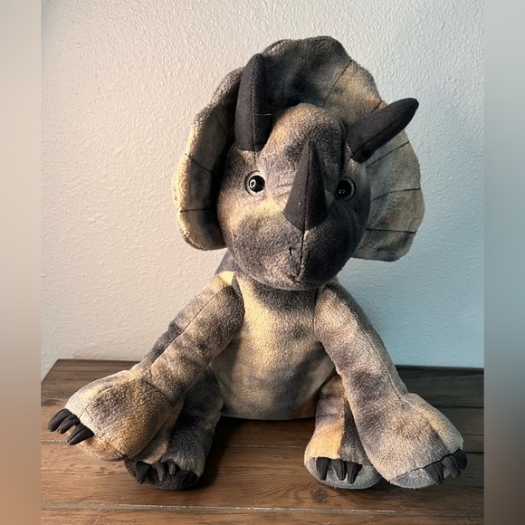 Teddy Mountain Brand Triceratops Plush Dinosaur 13” tall. - Picture 1 of 7